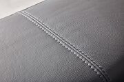 Gray modern black leather loveseat additional photo 2 of 6