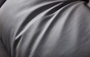 Gray modern black leather loveseat additional photo 3 of 6