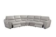 5pcs full leather sectional w/ electric recliners by Beverly Hills additional picture 3