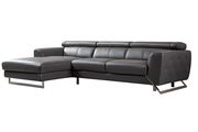 Motion headrests left-facing gray leather sectional sofa by Beverly Hills additional picture 3