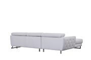 Motion headrests white leather sectional sofa by Beverly Hills additional picture 3
