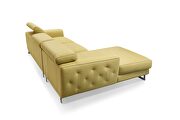 Motion headrests left-facing mustard leather sectional sofa by Beverly Hills additional picture 3