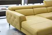 Motion headrests left-facing mustard leather sectional sofa by Beverly Hills additional picture 6