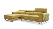 Motion headrests left-facing mustard leather sectional sofa by Beverly Hills additional picture 7