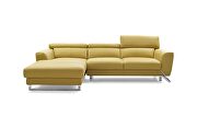 Motion headrests left-facing mustard leather sectional sofa by Beverly Hills additional picture 8