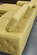 Motion headrests left-facing mustard leather sectional sofa by Beverly Hills additional picture 9