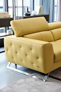 Motion headrests right-facing mustard leather sectional sofa by Beverly Hills additional picture 3