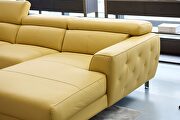 Motion headrests right-facing mustard leather sectional sofa by Beverly Hills additional picture 4