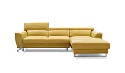 Motion headrests right-facing mustard leather sectional sofa by Beverly Hills additional picture 6