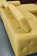 Motion headrests right-facing mustard leather sectional sofa by Beverly Hills additional picture 7