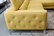 Motion headrests right-facing mustard leather sectional sofa by Beverly Hills additional picture 8
