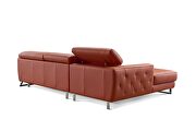 Motion headrests left-facing orange leather sectional sofa by Beverly Hills additional picture 2
