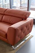 Motion headrests left-facing orange leather sectional sofa by Beverly Hills additional picture 6
