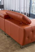Motion headrests left-facing orange leather sectional sofa by Beverly Hills additional picture 7