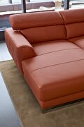 Motion headrests left-facing orange leather sectional sofa by Beverly Hills additional picture 8