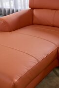 Motion headrests left-facing orange leather sectional sofa by Beverly Hills additional picture 9