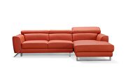 Motion headrests right-facing orange leather sectional sofa by Beverly Hills additional picture 11
