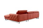 Motion headrests right-facing orange leather sectional sofa by Beverly Hills additional picture 3