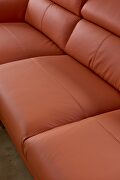 Motion headrests right-facing orange leather sectional sofa by Beverly Hills additional picture 4