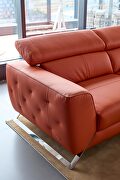 Motion headrests right-facing orange leather sectional sofa by Beverly Hills additional picture 7