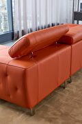 Motion headrests right-facing orange leather sectional sofa by Beverly Hills additional picture 8