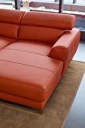 Motion headrests right-facing orange leather sectional sofa by Beverly Hills additional picture 9