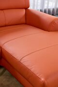 Motion headrests right-facing orange leather sectional sofa by Beverly Hills additional picture 10