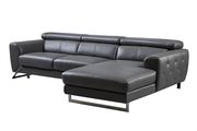 Motion headrests gray leather right facing sectional sofa by Beverly Hills additional picture 2