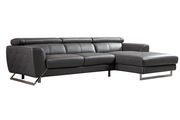 Motion headrests gray leather right facing sectional sofa by Beverly Hills additional picture 3