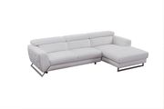 Motion headrests white leather sectional sofa by Beverly Hills additional picture 3
