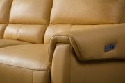 Electric recliner mustard leather sectional in left-facing shape by Beverly Hills additional picture 3