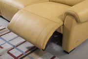 Electric recliner mustard leather sectional in left-facing shape by Beverly Hills additional picture 4