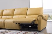 Electric recliner mustard leather sectional in left-facing shape by Beverly Hills additional picture 5