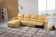 Electric recliner mustard leather sectional in left-facing shape by Beverly Hills additional picture 6