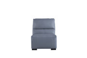 Electric recliner left-facing aqua blue gray leather sectional by Beverly Hills additional picture 8