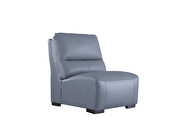 Electric recliner left-facing aqua blue gray leather sectional by Beverly Hills additional picture 9