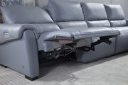 Electric recliner right-facing aqua blue gray leather sectional by Beverly Hills additional picture 3