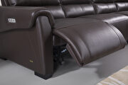 Electric recliner dark brown left-facing leather sectional by Beverly Hills additional picture 5