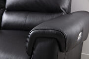 Electric recliner left-facing black leather sectional by Beverly Hills additional picture 11