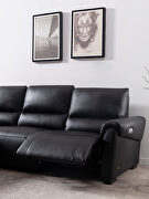 Electric recliner left-facing black leather sectional by Beverly Hills additional picture 3