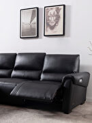 Electric recliner left-facing black leather sectional additional photo 3 of 10