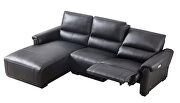 Electric recliner left-facing black leather sectional by Beverly Hills additional picture 7