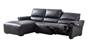 Electric recliner left-facing black leather sectional by Beverly Hills additional picture 8