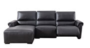Electric recliner left-facing black leather sectional by Beverly Hills additional picture 10