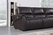 Brown electric recliner leather sectional in right-facing shape by Beverly Hills additional picture 6