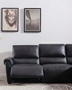 Electric recliner right-facing black leather sectional by Beverly Hills additional picture 2