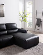 Electric recliner right-facing black leather sectional by Beverly Hills additional picture 3