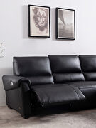 Electric recliner right-facing black leather sectional by Beverly Hills additional picture 4