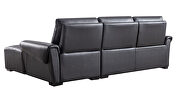 Electric recliner right-facing black leather sectional by Beverly Hills additional picture 6
