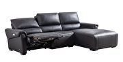 Electric recliner right-facing black leather sectional by Beverly Hills additional picture 8